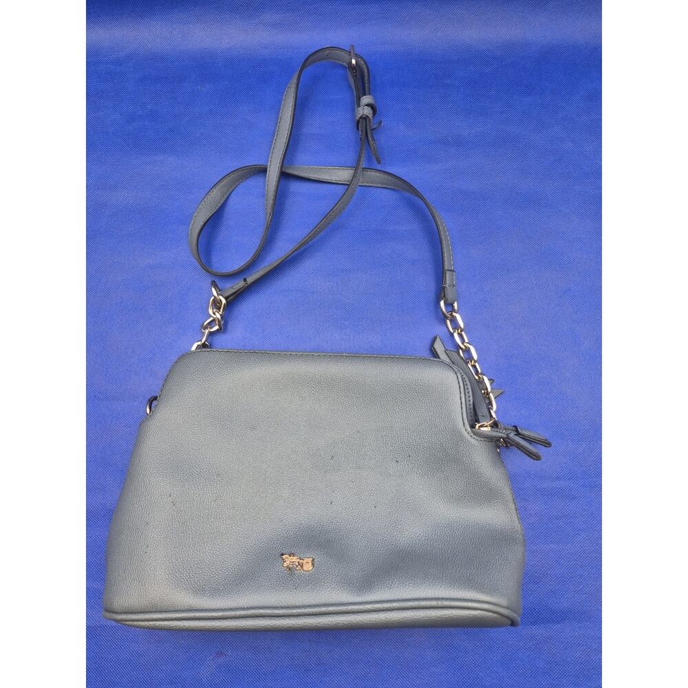 Mathew+Julian Good Old Friends Gray Pebbled Vegan Leather Shoulder Bag 11x7x4